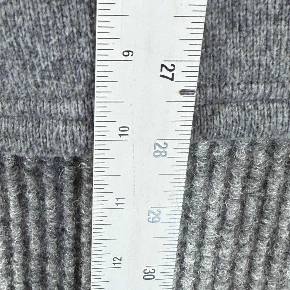 Cabelas Sweater Fleece Pullover Crew Neck Mens L Gray Raglan Sleeve Pockets